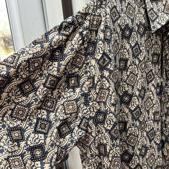 Brocade Stamp Flannel Cotton Men’s Shirt L - Picture 9 of 9